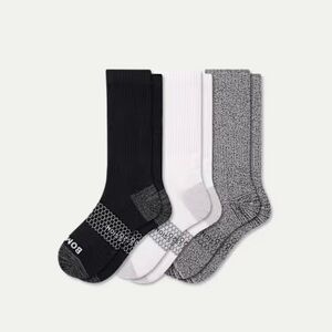 Bombas Women's 3-Pack Compression Socks - Black, White & Gray Marled